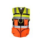 NEO EXPLORER VEST WITH MULTI POCKETS LIME/ORANGE