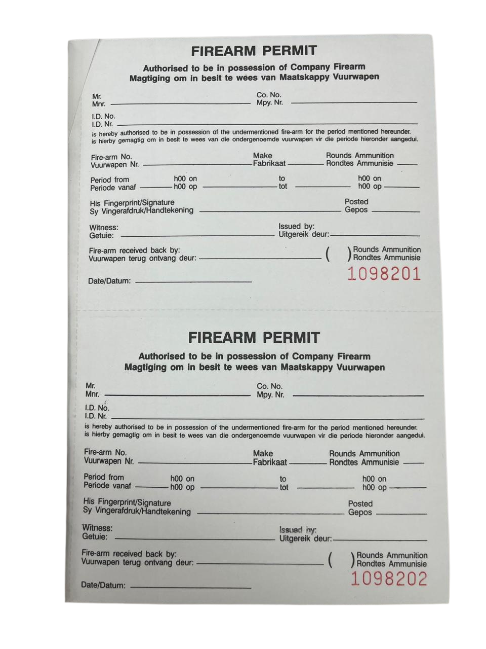 Personalised Firearm Permit Books