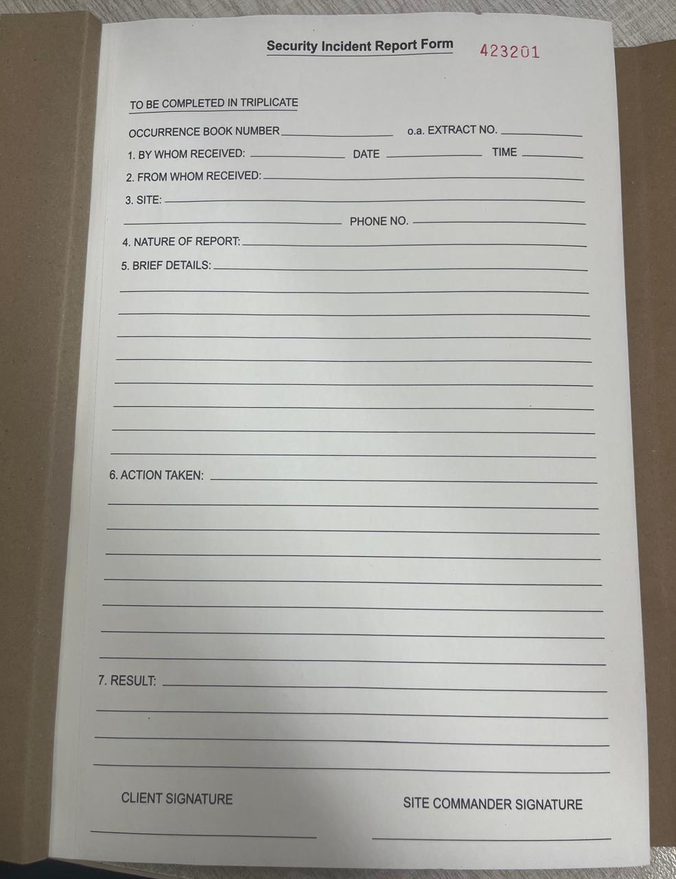 Security Incident Report